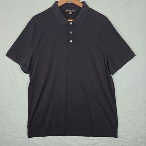 Michael Kors Men Black Solid Polo Shirt Size XL Embroidered Logo